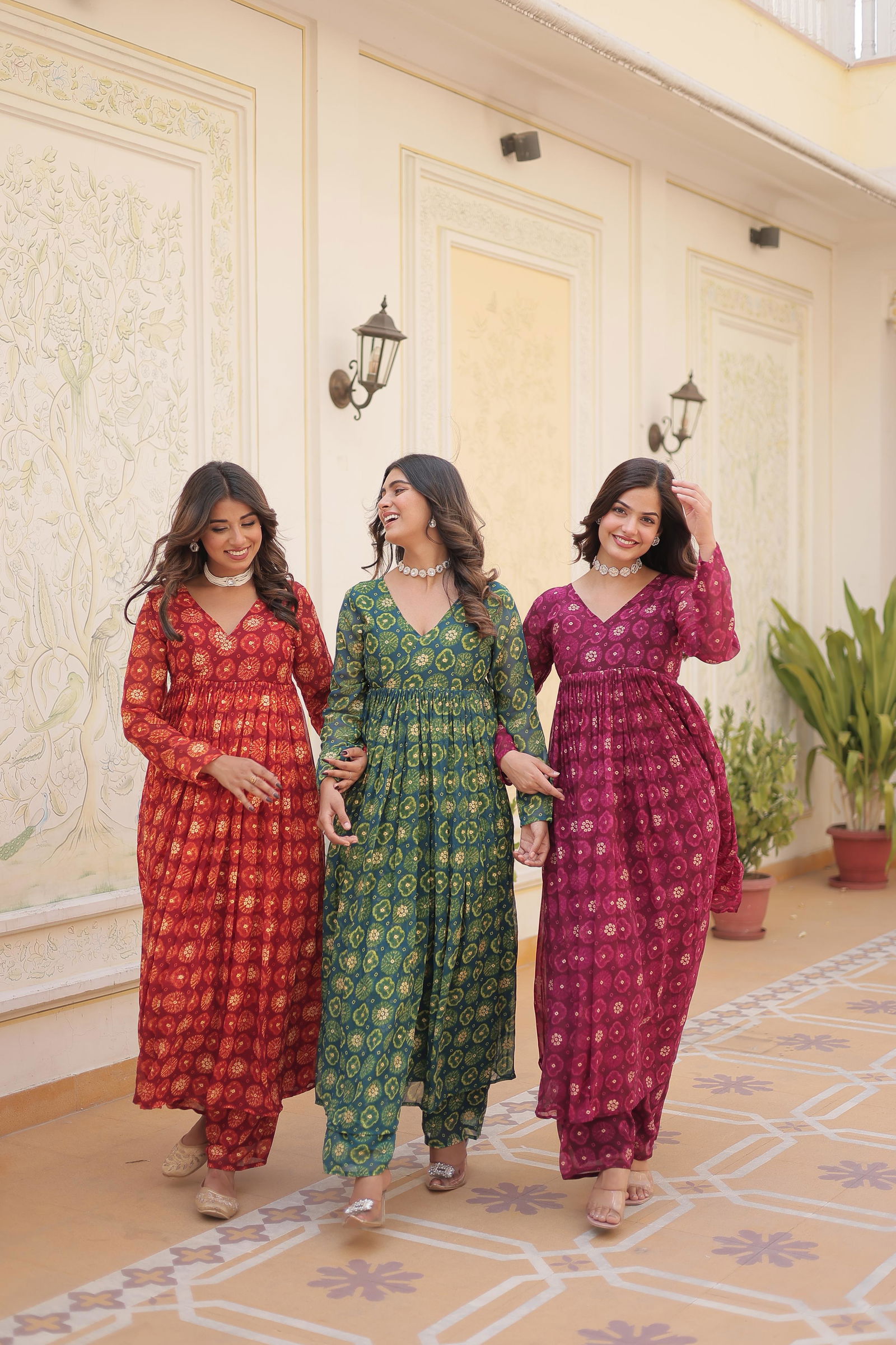 KA 1096 Faux Georgette Printed Heavy Designer Kurti With Bottom Wholesale Shop In Surat